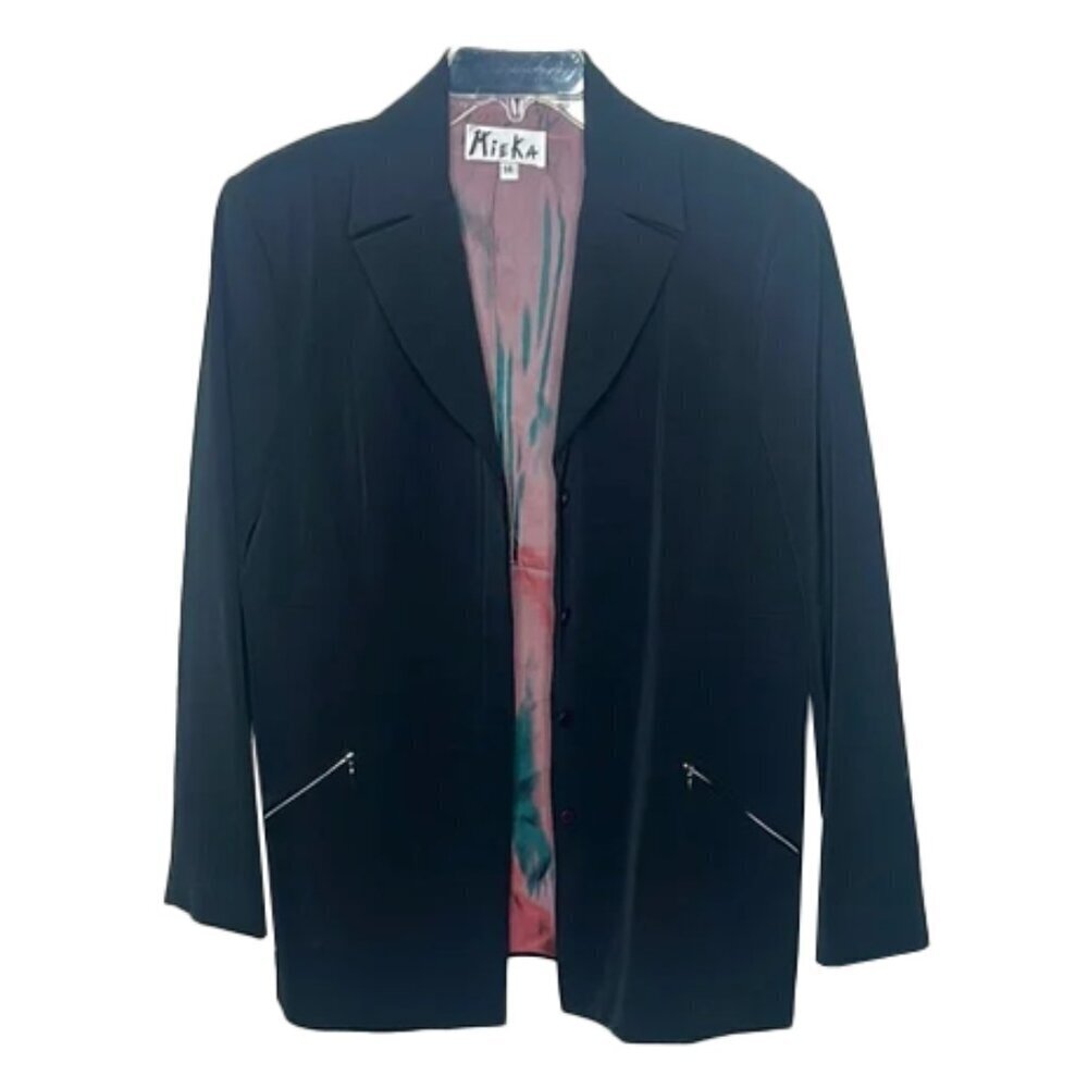 🔥🆕 MIEKA Tech Stretch black Blazer NWT Women's Jacket size 14